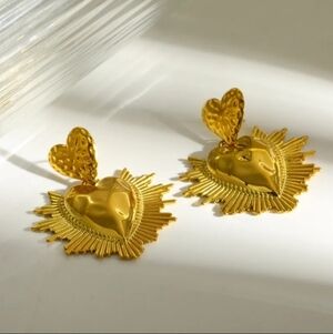 Gold Heart-Shaped Earrings